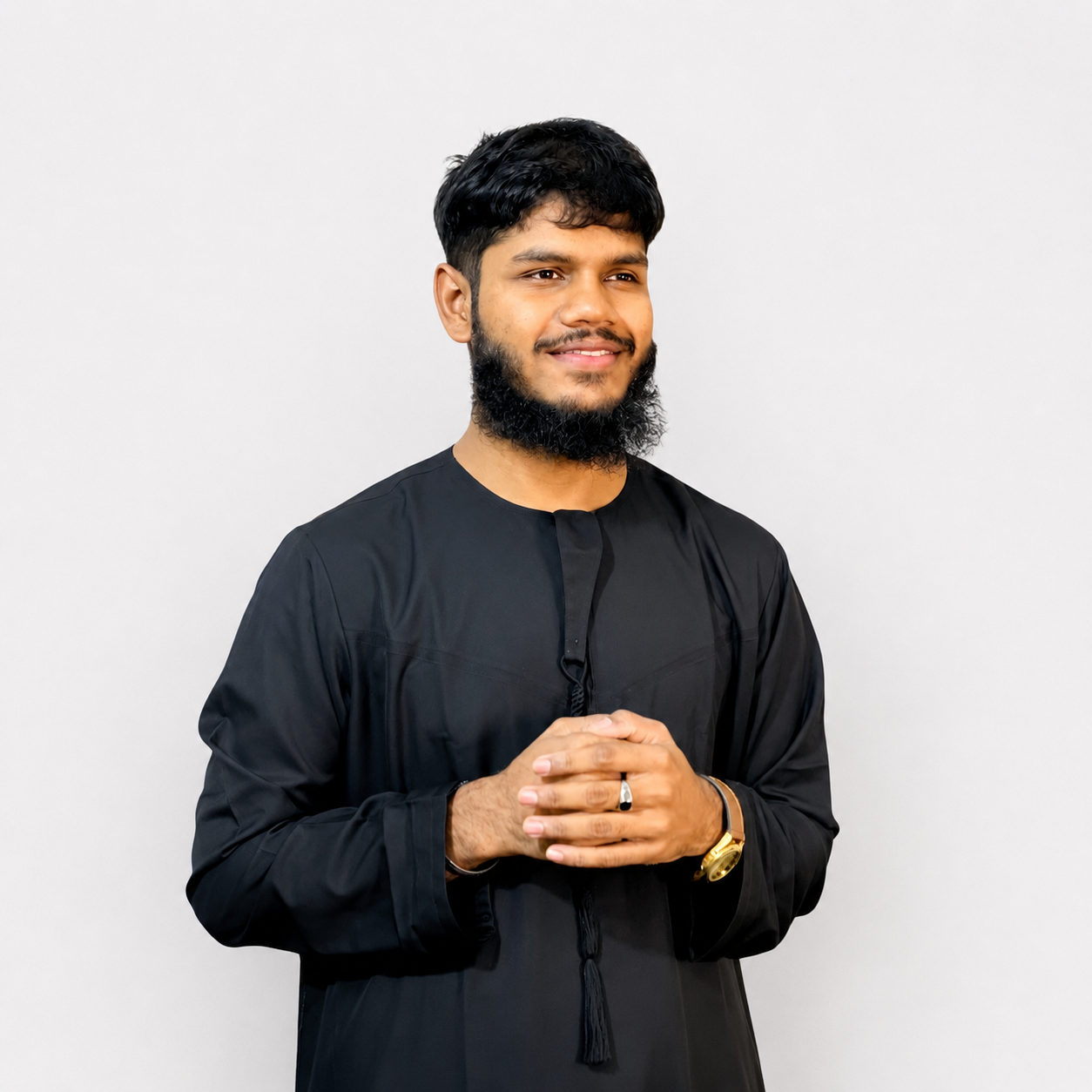 "Black” Luxury Emirati Thobe view 3